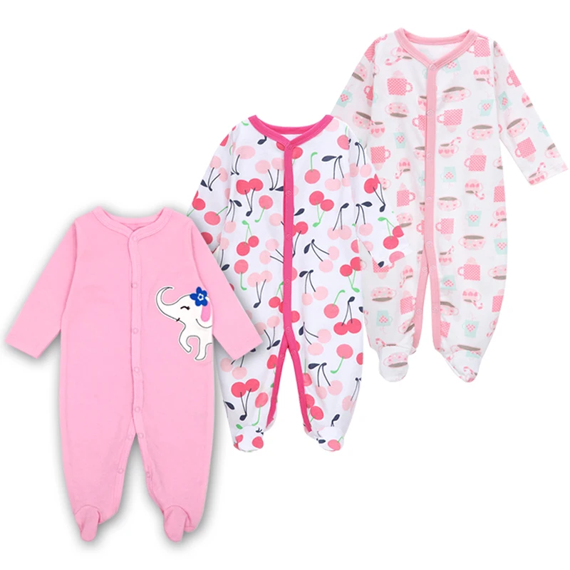 Newborn Baby Girls Footed Sleepers Pajamas Babies Boys Clothes Roupa