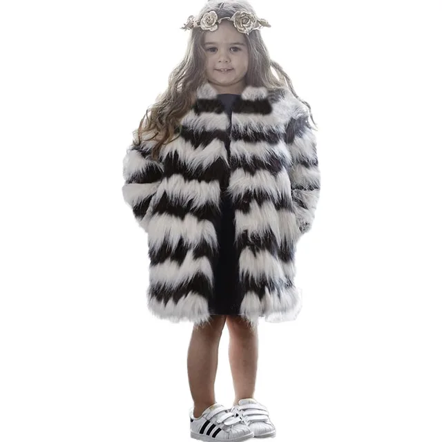 Girls Autumn Luxury Faux Fur Coats & Jackets toddler baby White with ...