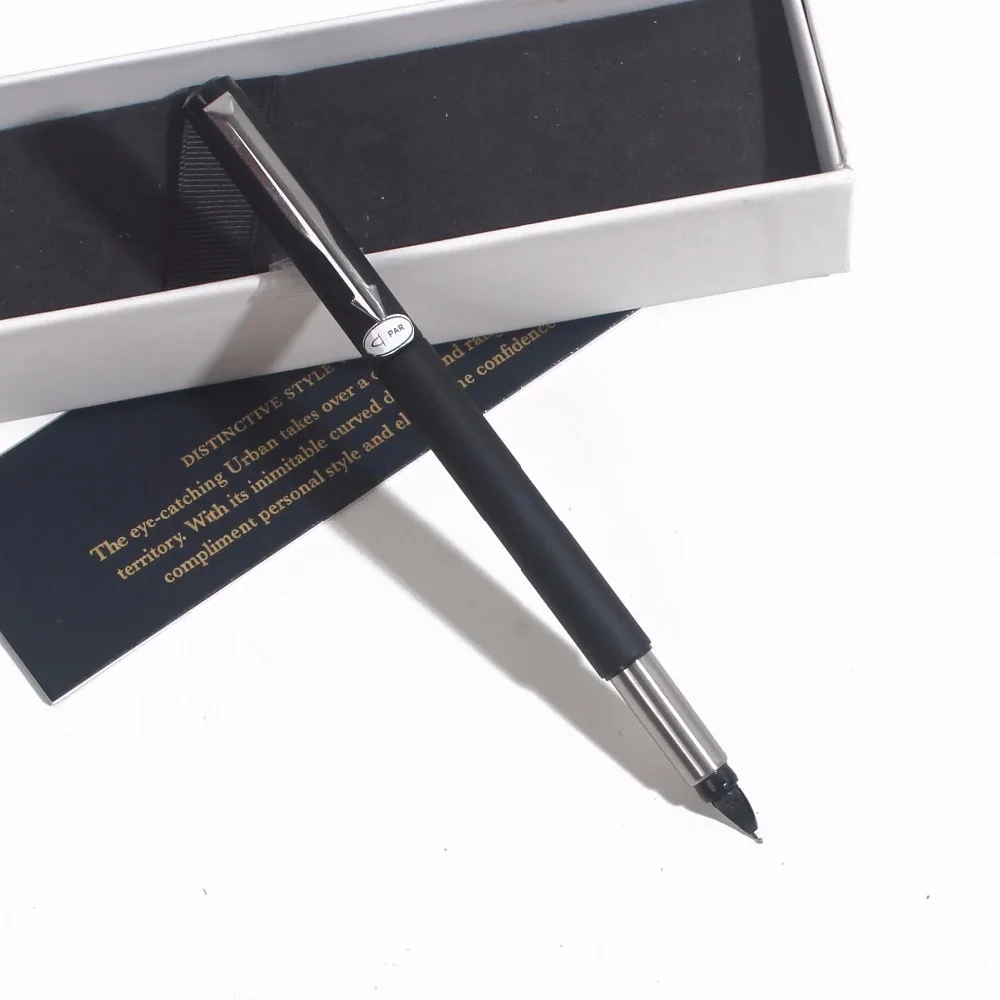 

Ingenuitying fountainPen Office School ink pen with box Gift black red Grey metal ink fountain pen Black