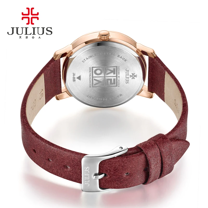 Relógio Retro Feminino Japão Quartzo Grandes Horas Simples Moda Fina Vestido de Couro Relógio Pulseira Menina Presente Aniversário Julius - Image 4