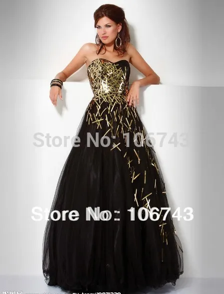 

free shipping 2014 new design vestido de festa Formales sexy Elegant black long gold girl party evening ball gown prom Dresses