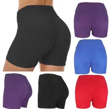 Жаккардовые шорты для йоги Для женщин Высокая Талия Леггинсы для тренажерного зала, Спортивная Шорты Брюки для фитнеса колготки школа Фитнес для бега спортивные шорты