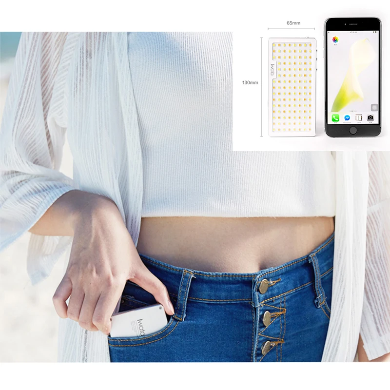 Ультратонкий Светодиодный светильник Ulanzi Iwata с регулируемой яркостью и USB встроенным аккумулятором для студийной фотосъемки, заполняющий светильник ing 3000-5500K для DSLR камер