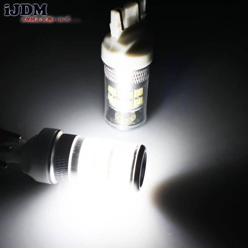 IJDM X-Bright White 48-SMD 7443 7440 светодиодный лампы с отражателем зеркальный дизайн светодиодный лампы для сигнала поворота, резервные DRL огни, W21/5 w светодиодный