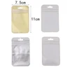 100pcs Gold Silver Plastic Non-woven  7.5*11cm Fabric  Zip Lock Self-Sealing Bag USB Cable Jewelry Packaging Storage Pouches 4