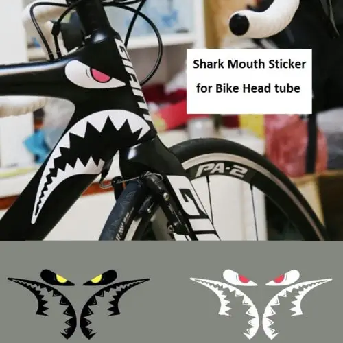 

Shark Mouth Sticker for Bicycle Frames Head Tube MTB Road Bike Carboon Bike Fixed Gear Bike Cycling Decals