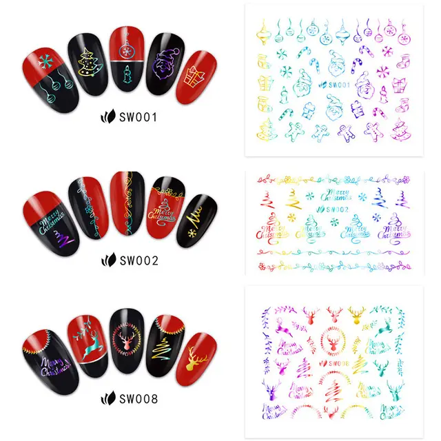 12 Pcs Merry Christmas Design 3d Adhesive Colorful Nail Art Sticker Manicure Decal Christmas Tree 12 Pcs Merry Christmas Design 3d Adhesive Colorful Nail Art Sticker Manicure Decal Christmas Tree