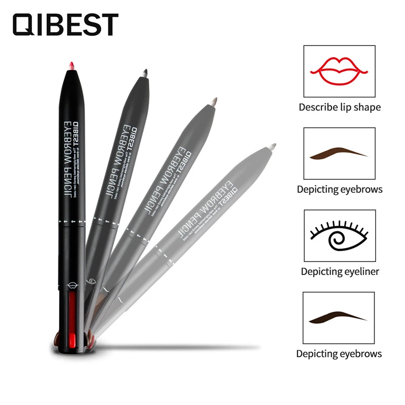 

1pcs Brand Makeup Set 4 In 1 Eyebrow Pencil Rotating Pressed Refills For Eyeliner Lip Liner Pen Lasting Waterproof Cosmetics