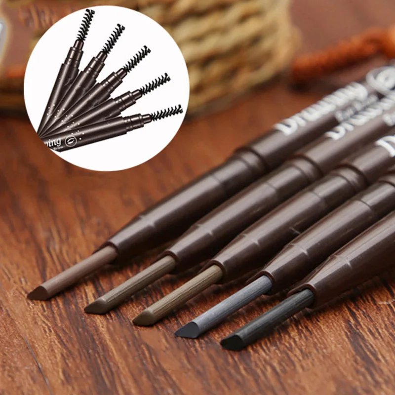 

Double Heads Automatic Eyebrow Pencil Waterproof Long-lasting Pen with Eyebrow Brush TY99