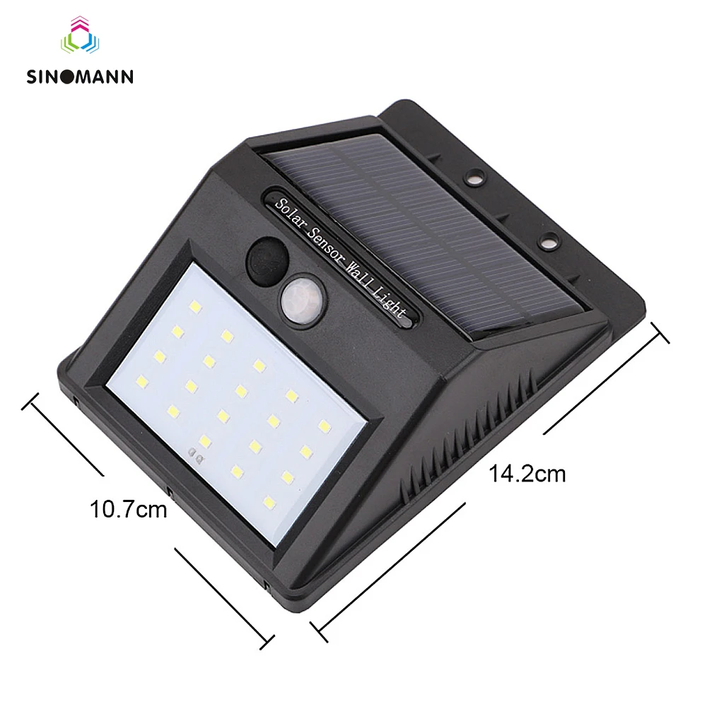 Sensor de Movimento Lâmpada de Parede ao ar Livre à Prova Solar Powered Luz Pir Recarregável 20 Dwaterproof Água Jardim Quintal Lâmpadas 4 Pçs Led 6 4 pçs led solar powered luz pir