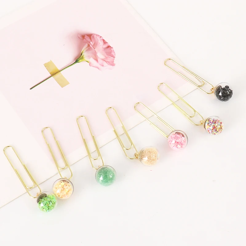 Пачка 5 шт/кор. стеклянный шар скрепки зажимы для заметок DIY металлическая