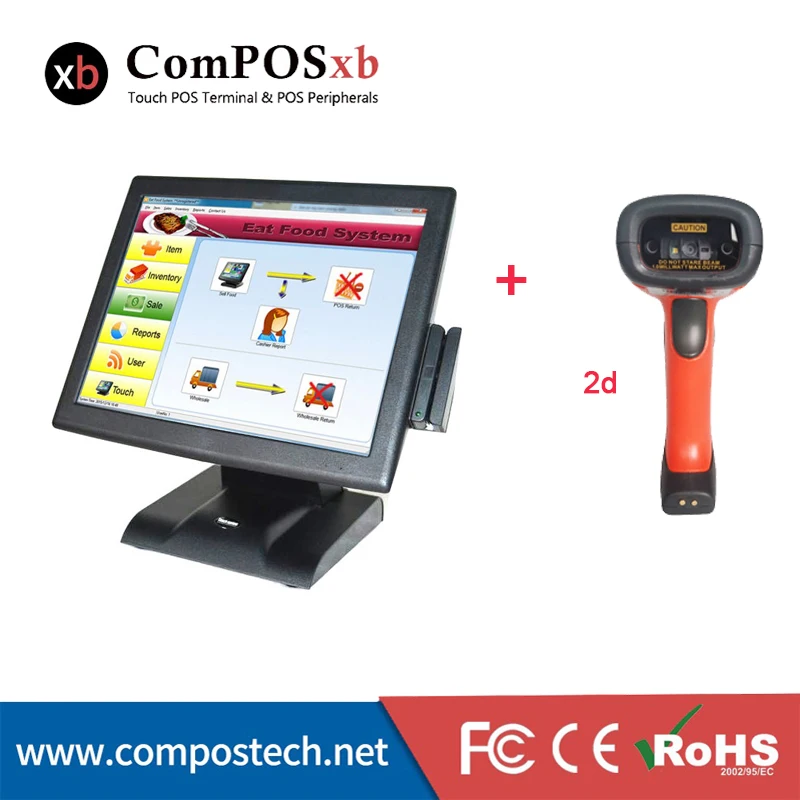 Touch Screen POS system with 15 Inch Computer monitor with