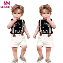 Летняя детская одежда; рубашка джентльмена для маленьких мальчиков; Топы+ штаны на подтяжках; шорты; детская одежда; ; Прямая поставка