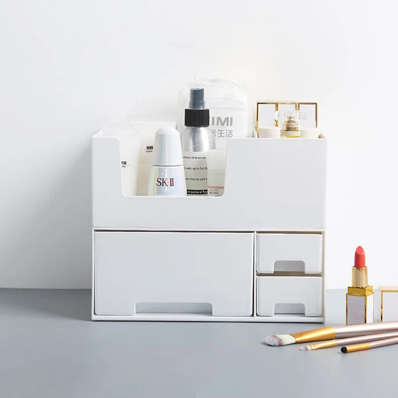 

Plastic Makeup Organizer For Cosmetic Storage Box Brush Lipstick Organiser Holder Make Up Container for Table Sundries Storage