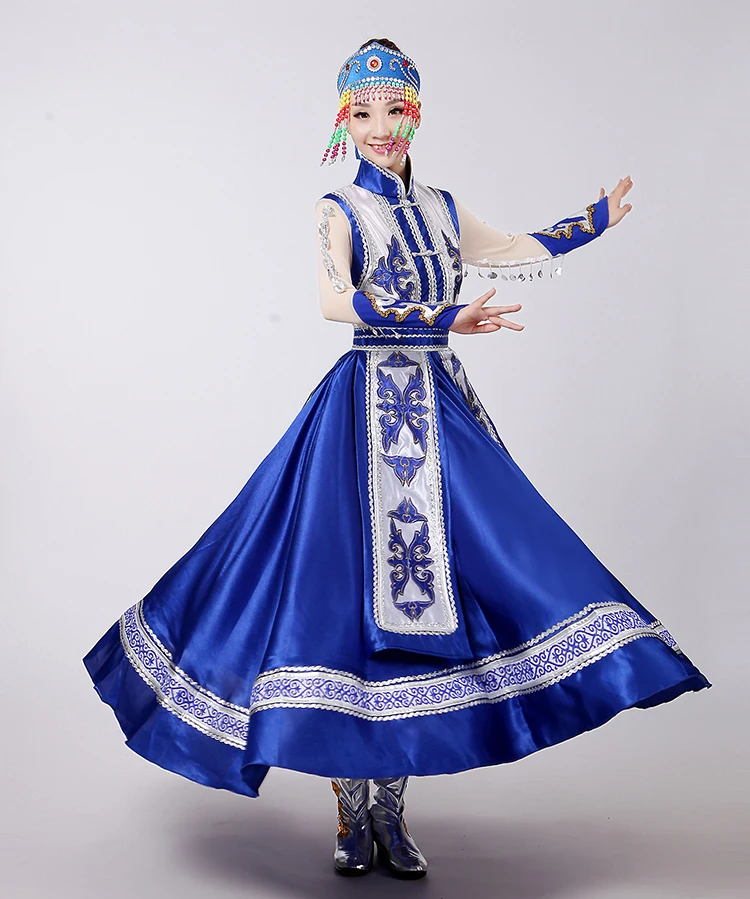 Chinois Performance Mongolie Robe Longue Danse Color1 Femelle Costumes Minorités De Ethniques Latine Vêtements color2 Conception D'expansion Des wzvqX1qpU