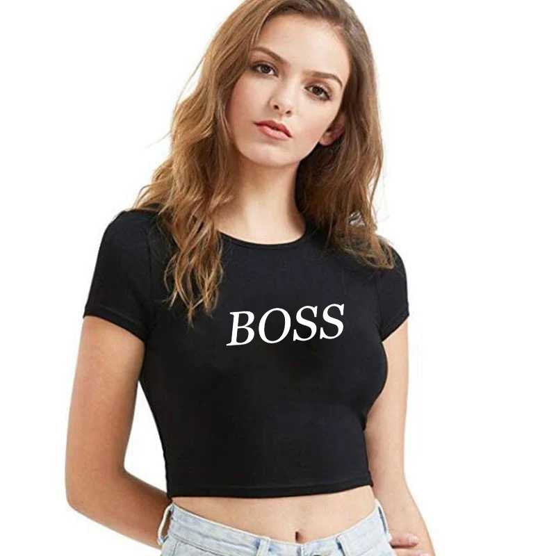 

Funny BOSS Printing Short Sleeve Type Fitness T-Shirt