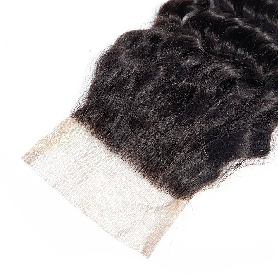 Plecare Lace Closure Malaysian Deep Wave 4*4 Lace Frontal Closure 1 Pcs Natural Color Non-remy 100% Human Hair Extensions