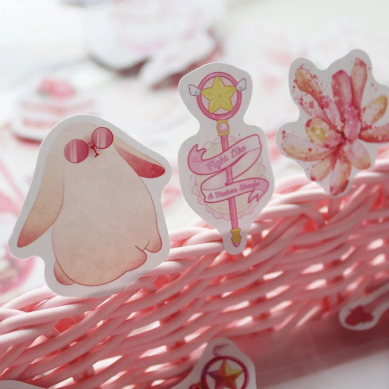 

15-50pcs Kawaii Cute Cartoon Creative Mobile Phone Handbook Sticker Paper Korean DIY Decoration Material Children Pack