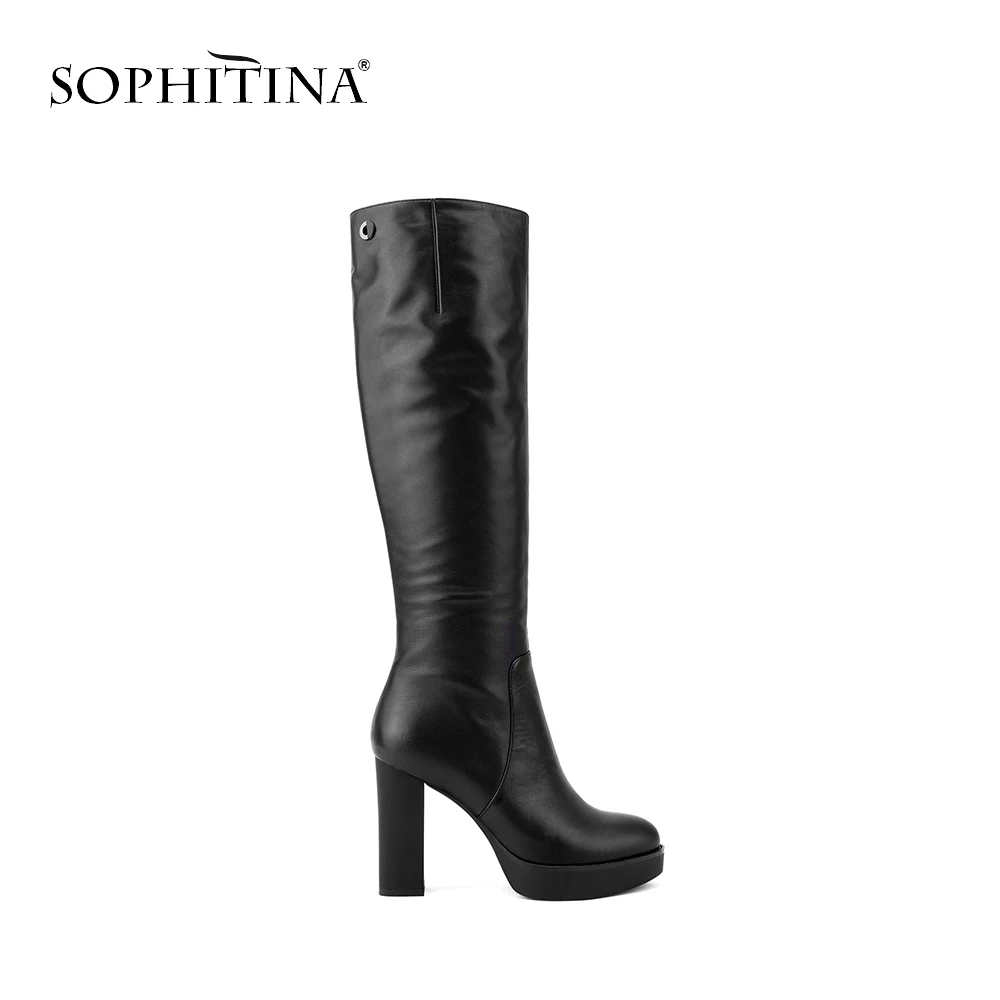 SOPHITINA/Ботфорты женские на осень и зима. Новинка. Женские сапоги выше колена из