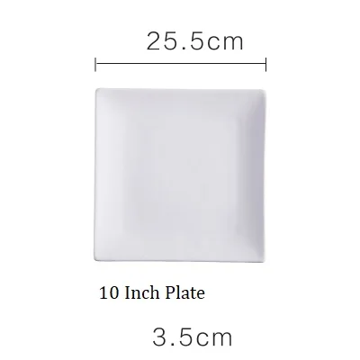 Скандинавском стиле керамика западное блюдо квадратный стейк тарелка дома матовая посуда лоток для завтрака плоская обеденная тарелка - Цвет: 10 Inch Plate
