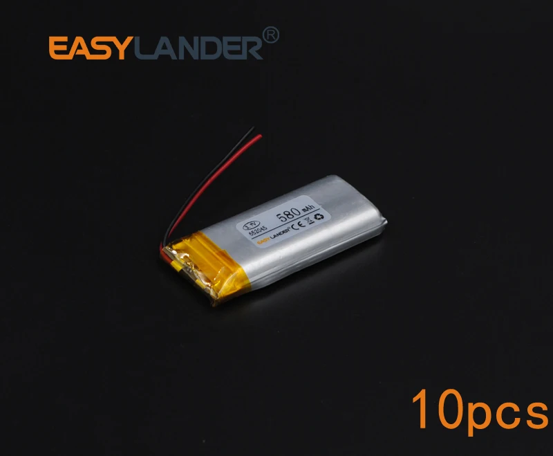 10 шт./лот 3 7 V 580mAh литий полимерный ионный аккумулятор для bluetooth гарнитуры mp3
