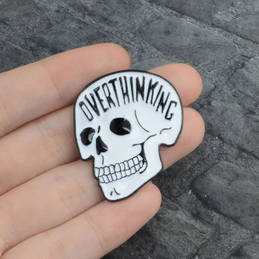 1 предмет творческий дизайн Overthink череп мягкая эмаль булавки для девочек Лацкан