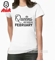 2018 ограниченная партия модные Tumblr Camisetas Топы сделать футболка смешные для королевы рождаются в феврале футболки