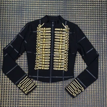 2018new женские повязки пальто эластичность ночной клуб знаменитостей День рождения модные, пикантные Повседневное на пуговицах и молнии, Кожаная Вышивка