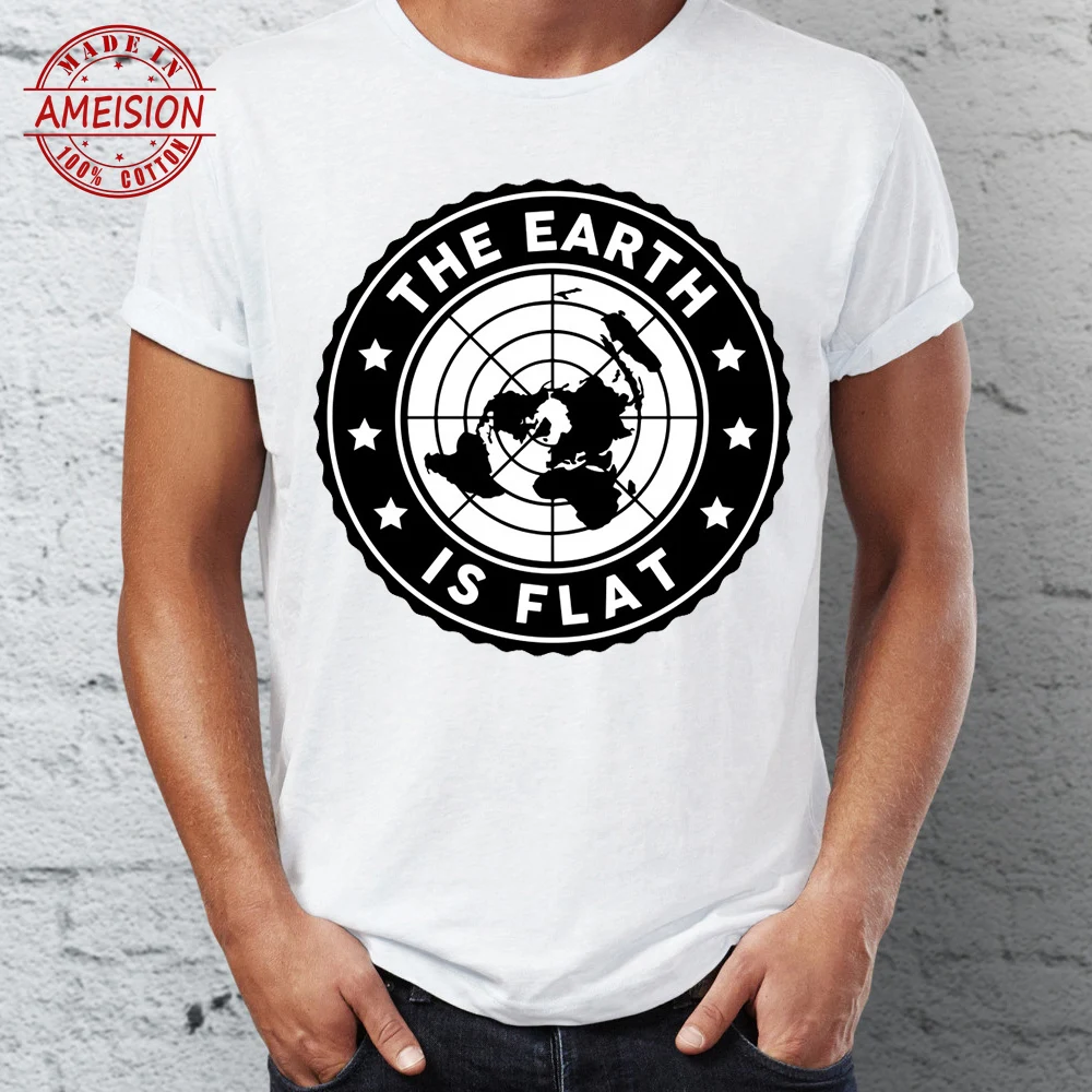 

New Summer Hot Sale funny Flat Earth Retro Sarcasm men boyfriend gift mens fashion 2019 hip hop t-shirt high street tees