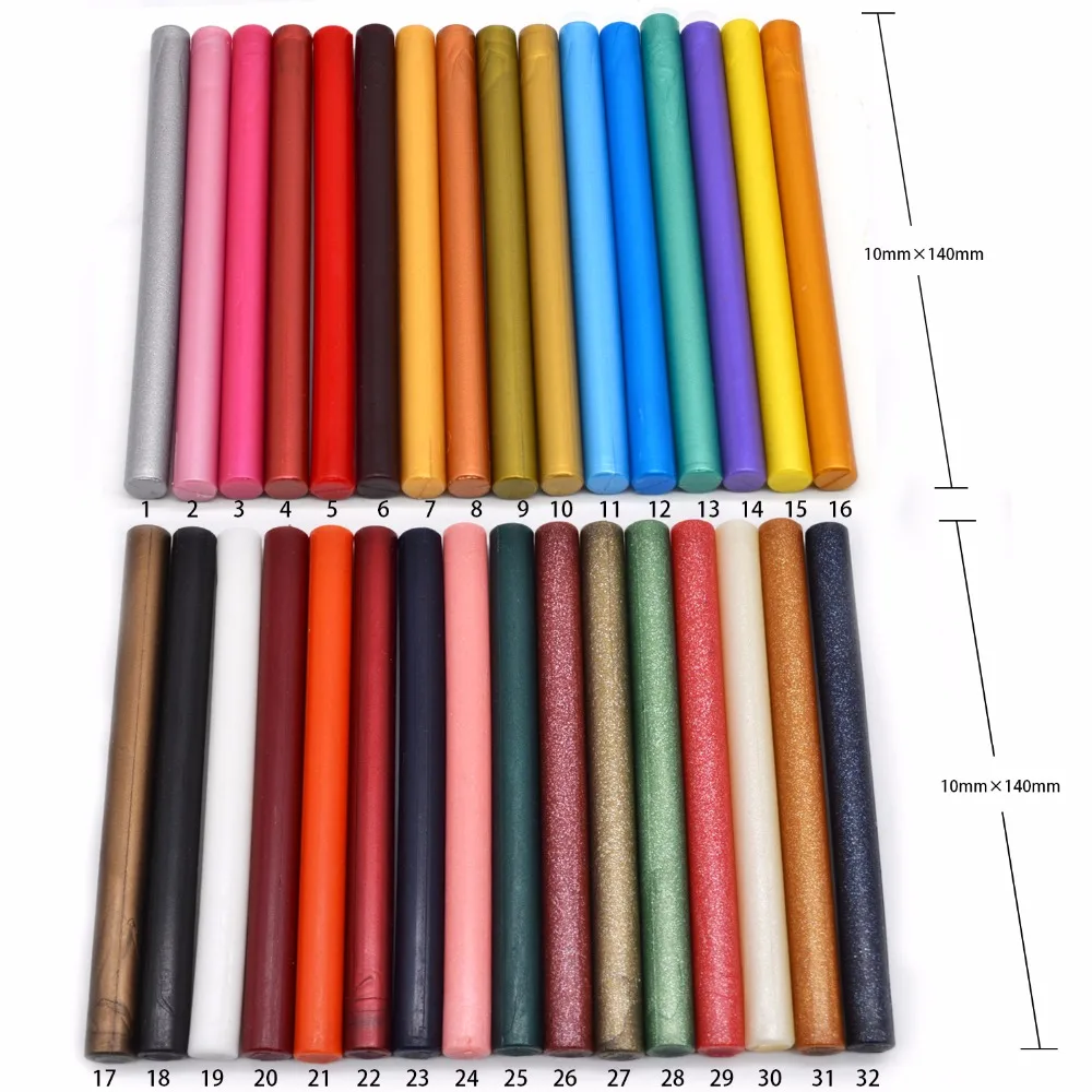 10Pcs/lot Sealing Wax Stick Flexible Glue Gun Retro STAMP Wax Sticks