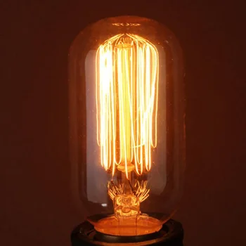 

T45 Retro Vintage 110V 40W E26 Filament Straight Firework Art Edison Light Bulb Incandescent Edison Bulbs HR