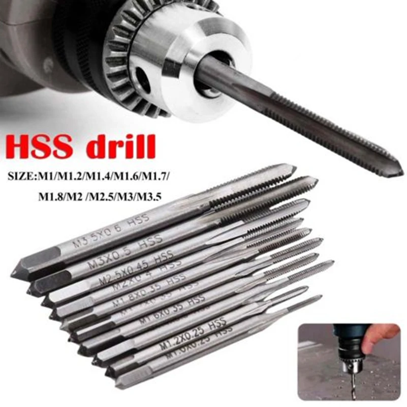 10PCS Mini Tap Thread Wire Tapping Threading Grinding Carving Tool Set