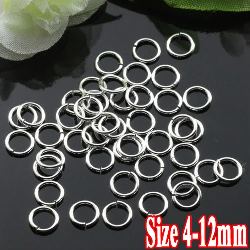 

250G/PIECE Wholesale Silver Plated COPPER Based 5/6/8/9/10mm/12mm Closed Split Ring Findings for Jewelry Making