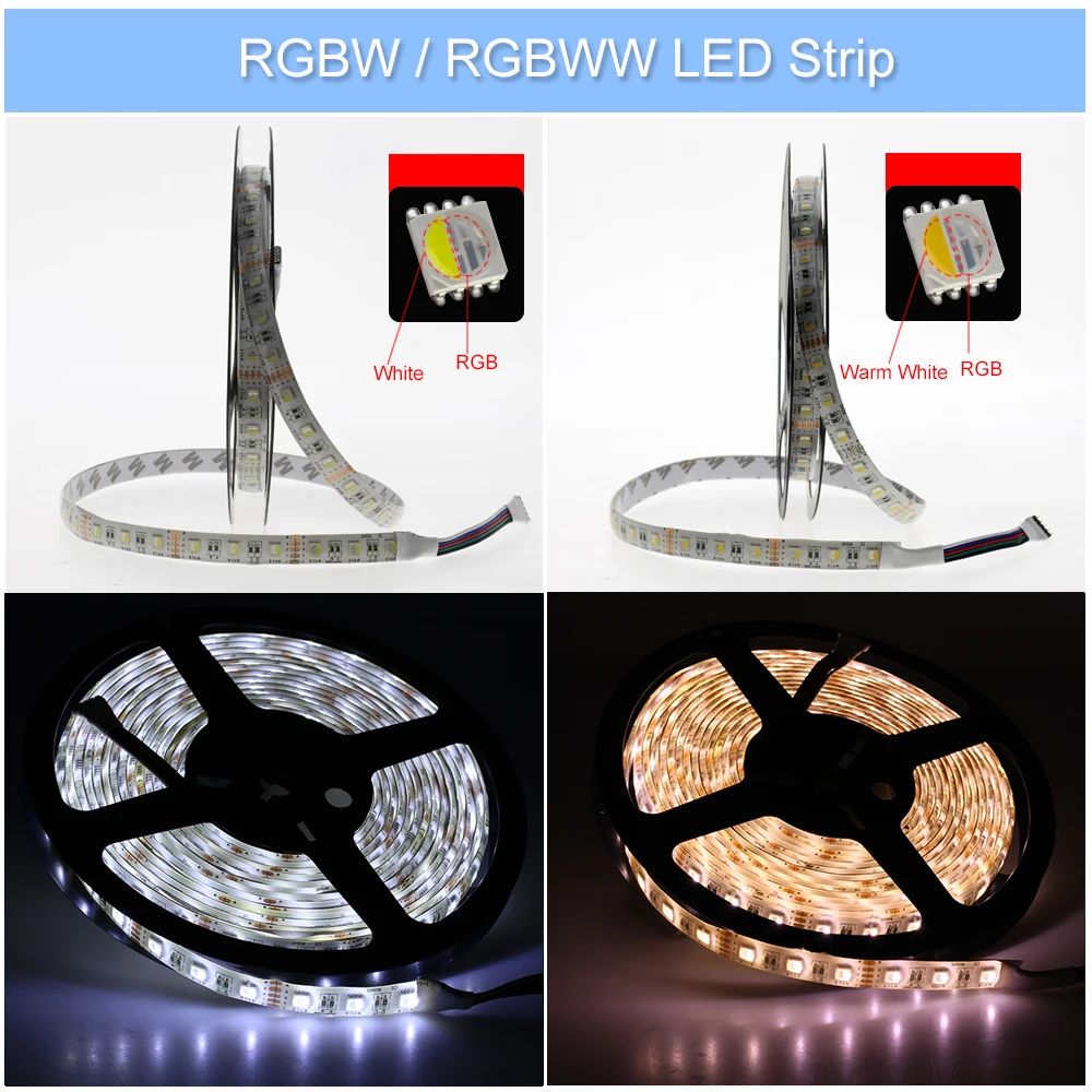 4 в 1 Светодиодная лента RGBW 5050 12 В гибкий светодиодный светильник RGB + белый/RGB