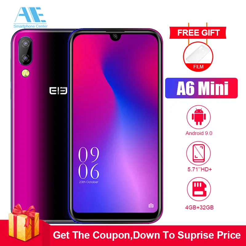 Elephone A6 Mini 5 71 дюймов Android 9 0 экран капли воды мобильный телефон 6761 четырехъядерный