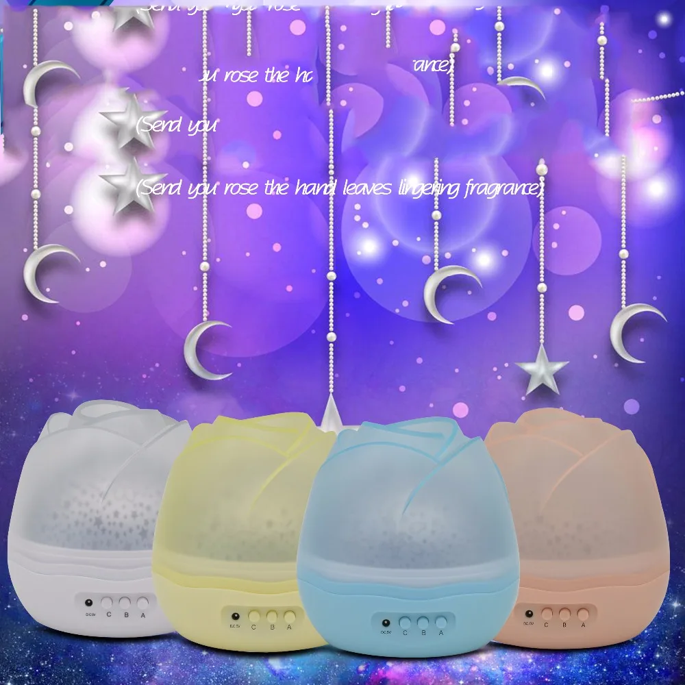 

New Room Novelty Night Light Children Baby Sleep Lights Projector Lamp Rotary Flashing Starry Star Moon Sky Star Projector Led
