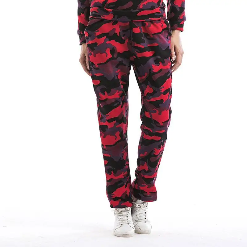 red and black camo pants womens