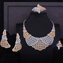 GODKI Super Luxury Imitation Collar Women Wedding Cubic Zirconia Necklace Earring Bangle Ring Jewelry Set Jewellery Addict