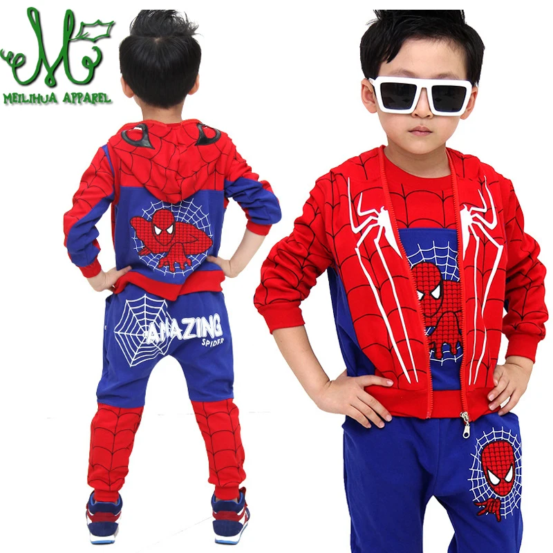 Spiderman Sets Autumn Boys Clothes Sets Long Sleeve Children Clothing