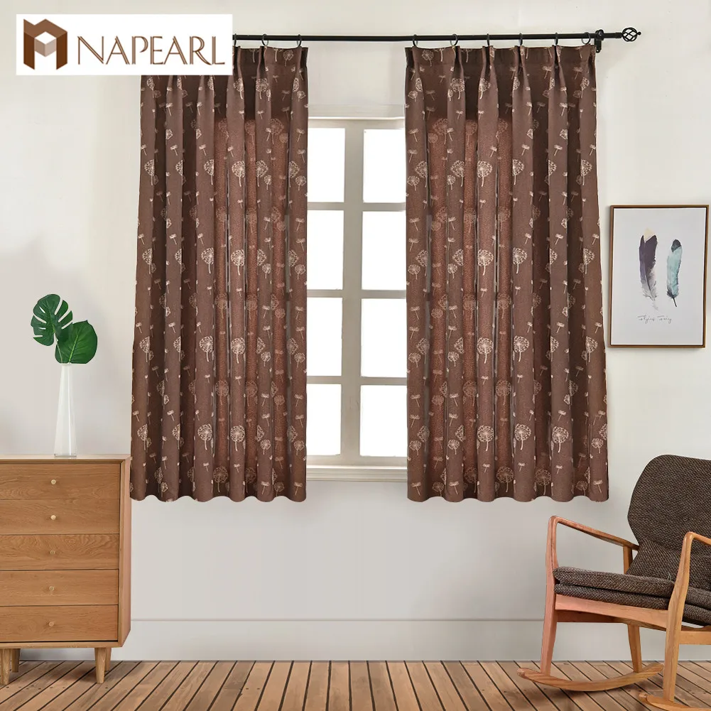 Napearl Short Semi Shade Curtains For Bedroom Windows Dandelion