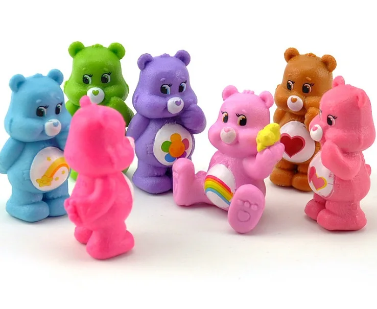 

6pcs no repeat 5-6cm Kawaii cute Animal care bear PVC action figure doll can use in girls play house toy d11