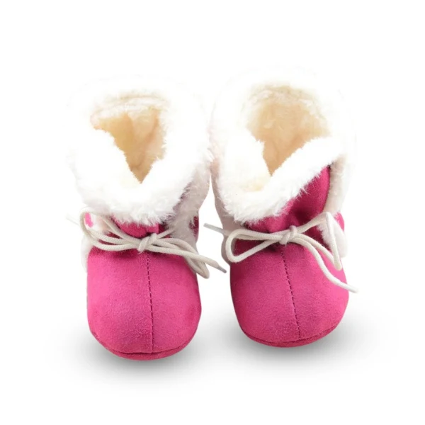 

3 Colors Winter Baby Girl Tie Up Booties Newborn Toddlers Kid Cozy Crib Shoes