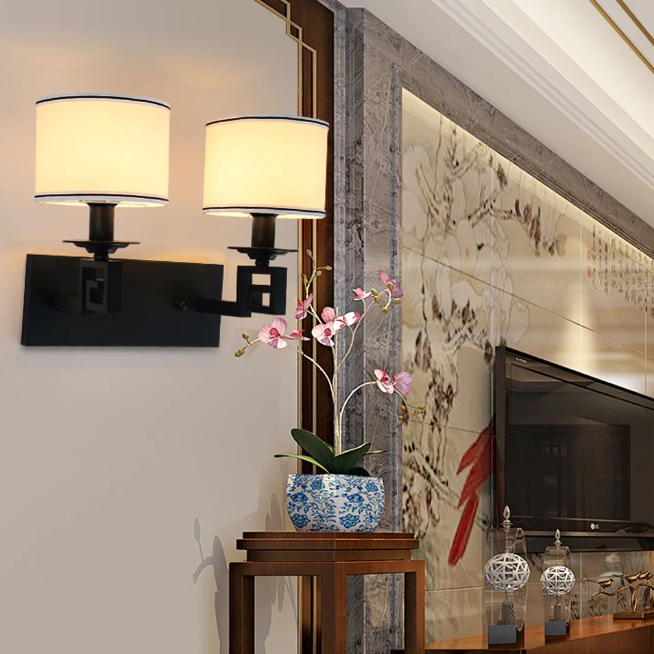 

led e14 Chinese Iron Fabric LED Lamp LED Light Wall lamp Wall Light Wall Sconce Outdoor Lamp For Foyer Bedroom Corridor