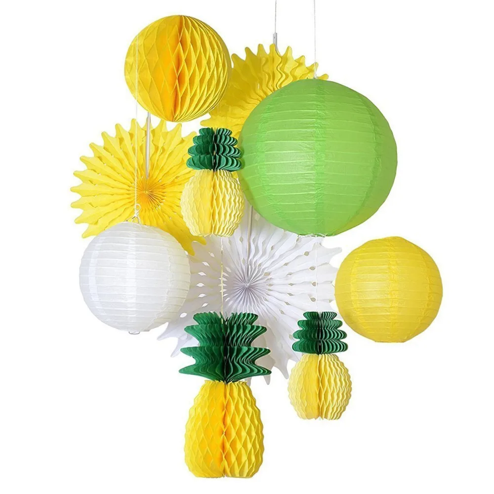 

10pcs/set Summer Pineapples Party Decoration Kit Tropical Birthday Pineapples Wedding Celebration Party Decor High-quality