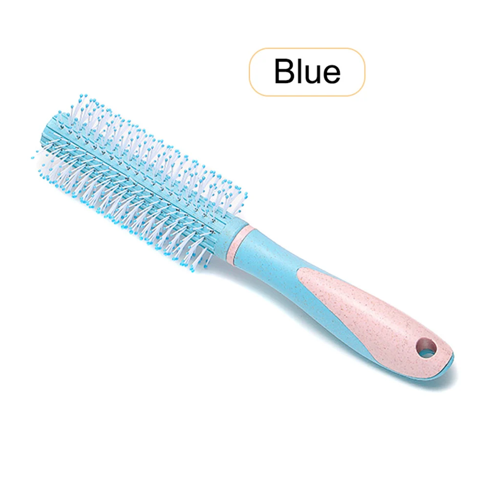 Горячая Красивая Расческа для укладки волос, расческа из пшеничной соломы, салонная расческа, парикмахерская расческа для вьющихся волос HY99 ST12 - Цвет: Blue