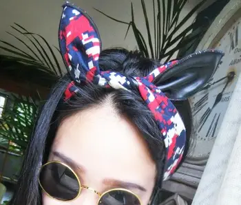 

Wire Headband/Hair Wrap Bendy Scarf Leather Prints 50s Goth Rockabilly Pin Up Headband Hair Accessories