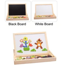 Животные Магнитные головоломки для детей мультфильм дети головоломки многофункциональная доска для рисования Обучающие деревянные игрушки