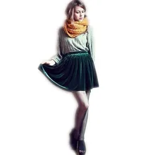 Женская цветная бархатная широкая юбка