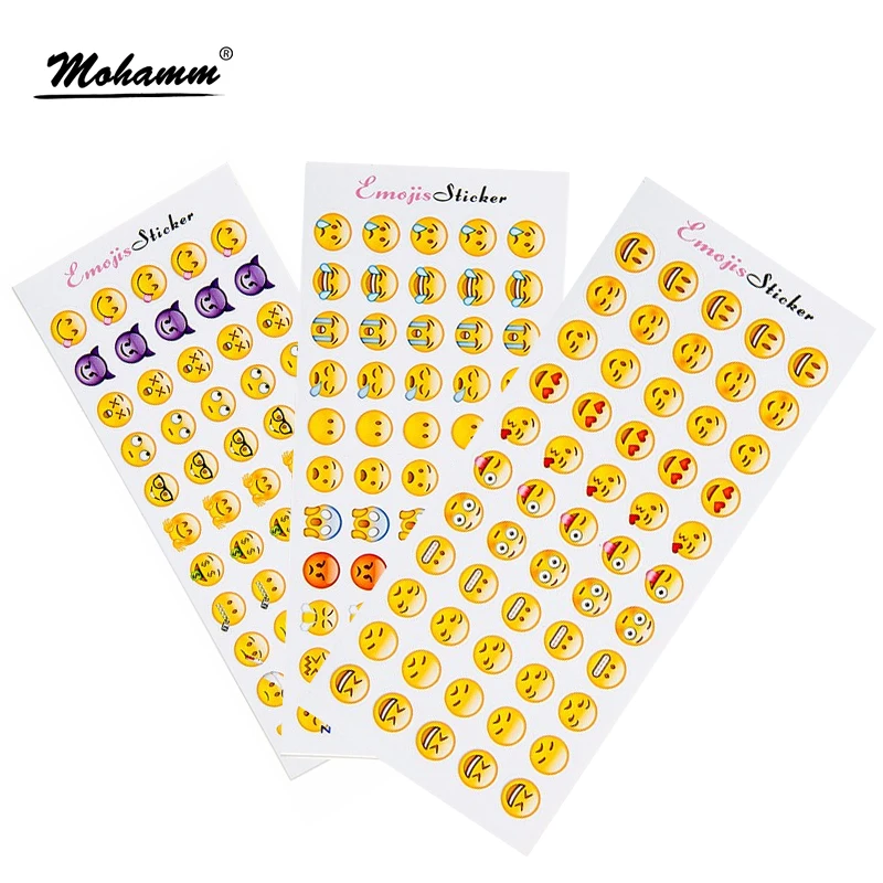 

12 Sheets/lot Cute Mini Funny expression Pvc Transparent Korean Stickers Papers Flakes Kids Decorative For Cards Stationery