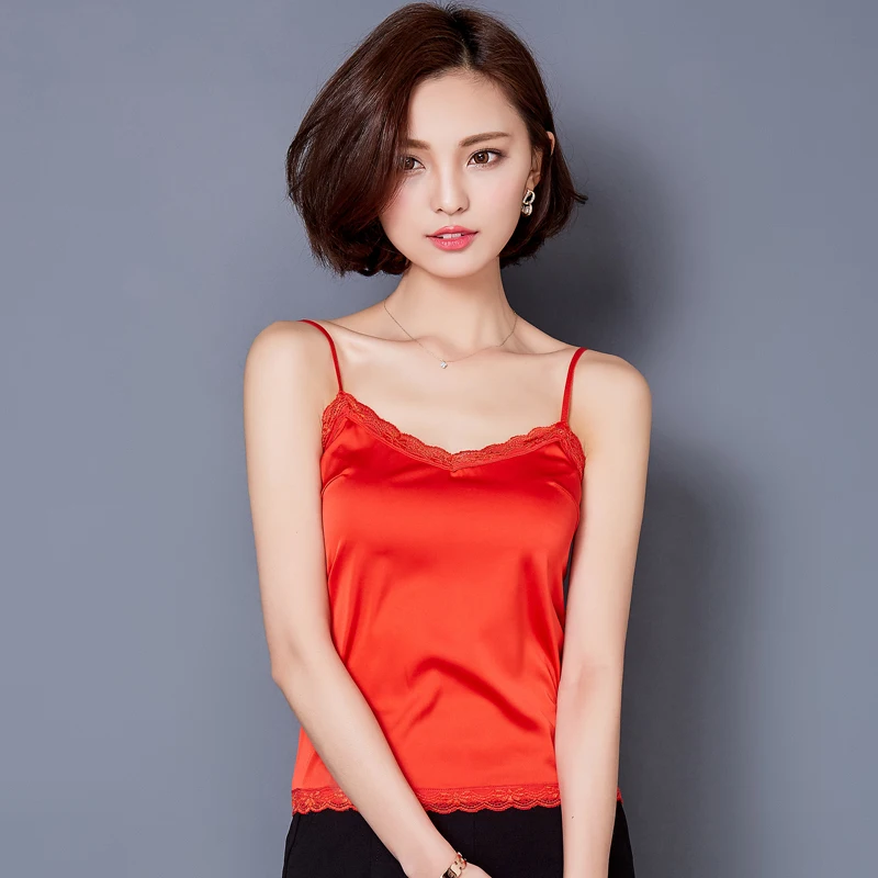 Женский кружевной топ короткий без рукавов для фитнеса|debardeur femme|silk camitank top crop |
